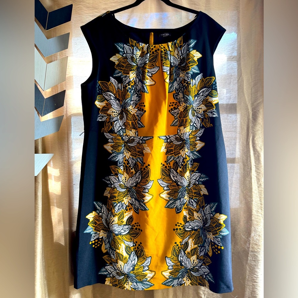 NWT Voir Voir Mustard Floral Sheath Dress 20W
